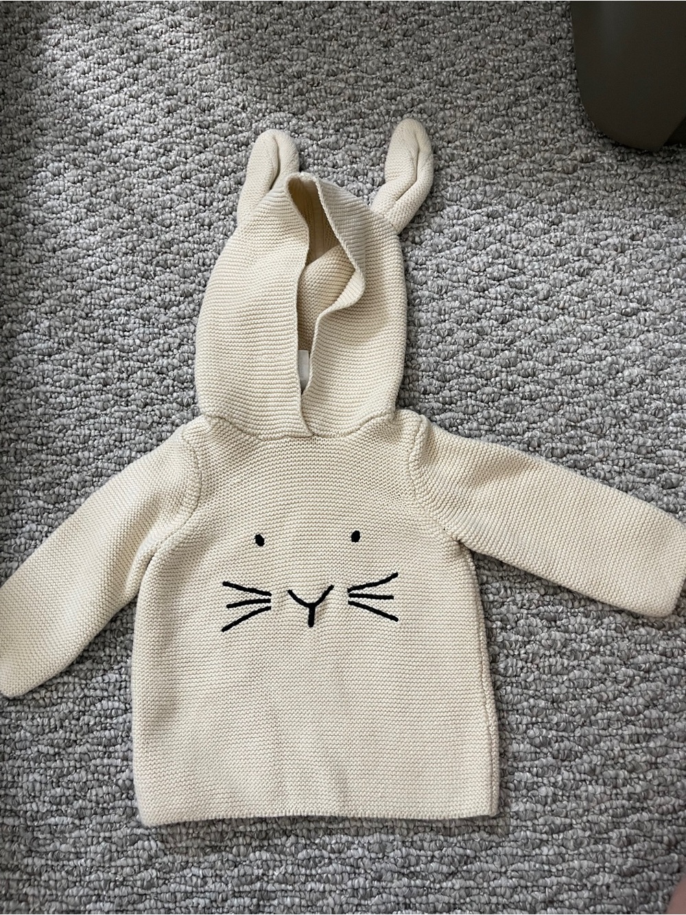 Hanna Andersson Cream Bunny Hooded Knit One-Piece